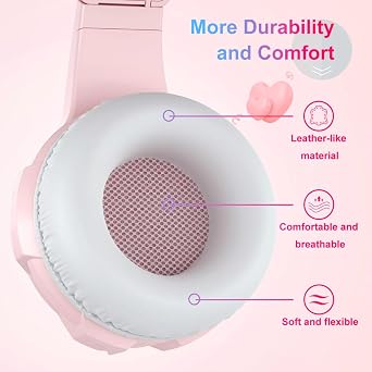 Anivia Headset Gaming Headsets - AH68S Wired Over Ear Headphone with Mic, Volume Control, Noise Isolating for Multi-Platform -Pink