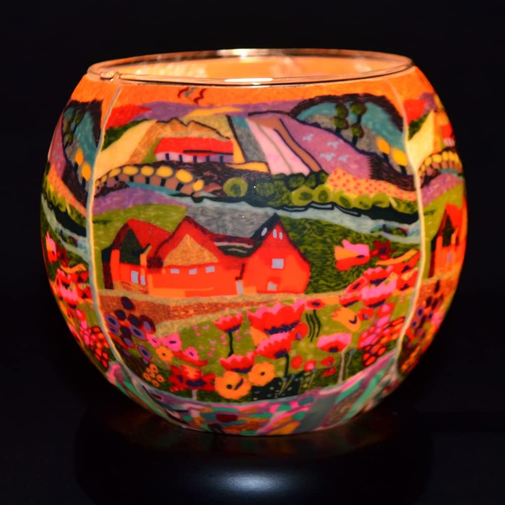 Dream House Glowing Tea-Light Holder, Multi-Colour, 10.5 x 10.5 x 9 cm