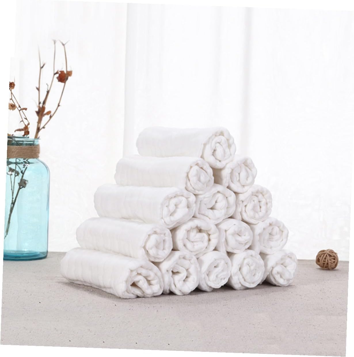 Kisangel 5pcs Pure Cotton Muslin Cloth Diapers for Newborns Reusable Nappies Water Absorbent Breathable Nursing Pads for Years