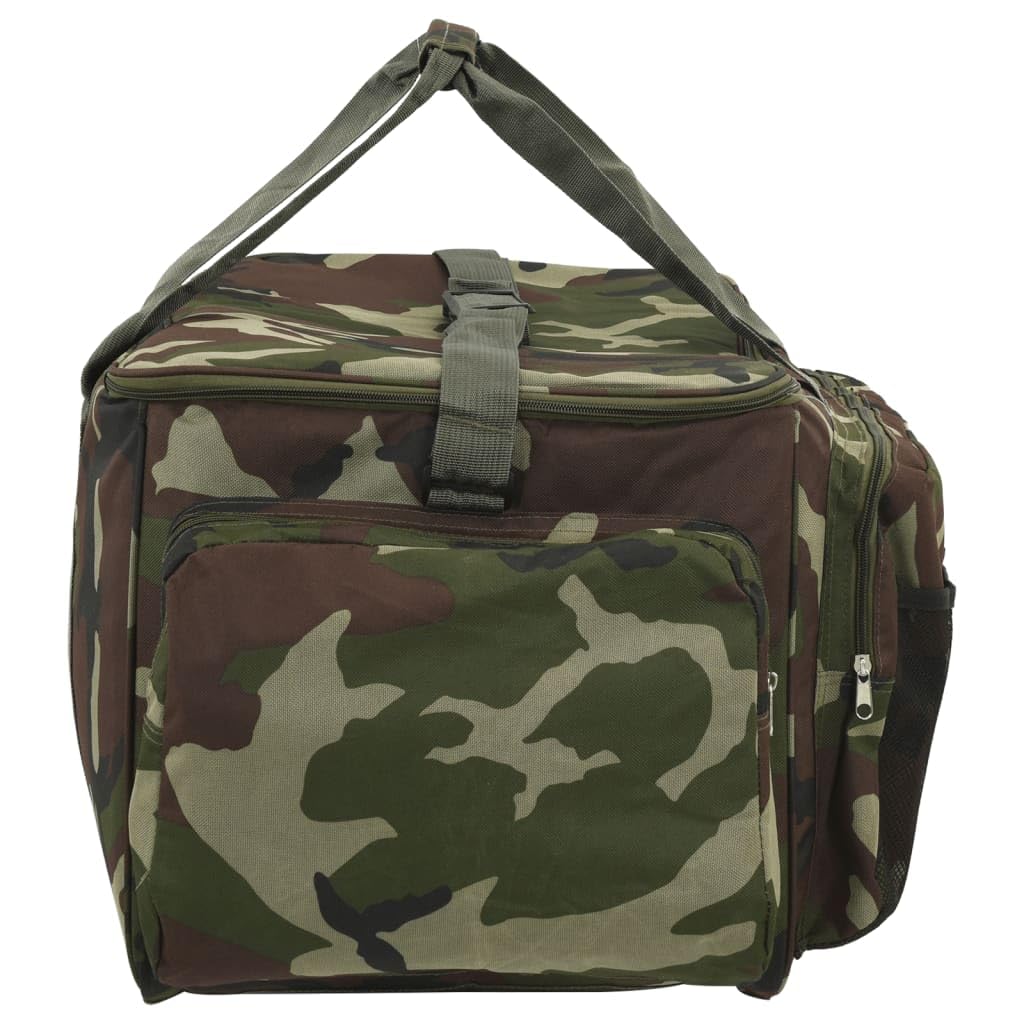 Angeltasche Wasserdicht 57x35x34cm Angelkoffer mit Tragegurt Große Angeltasche für Zubehör aus strapazierfähigem Oxford-Gewebe in grüner Tarnfarbe