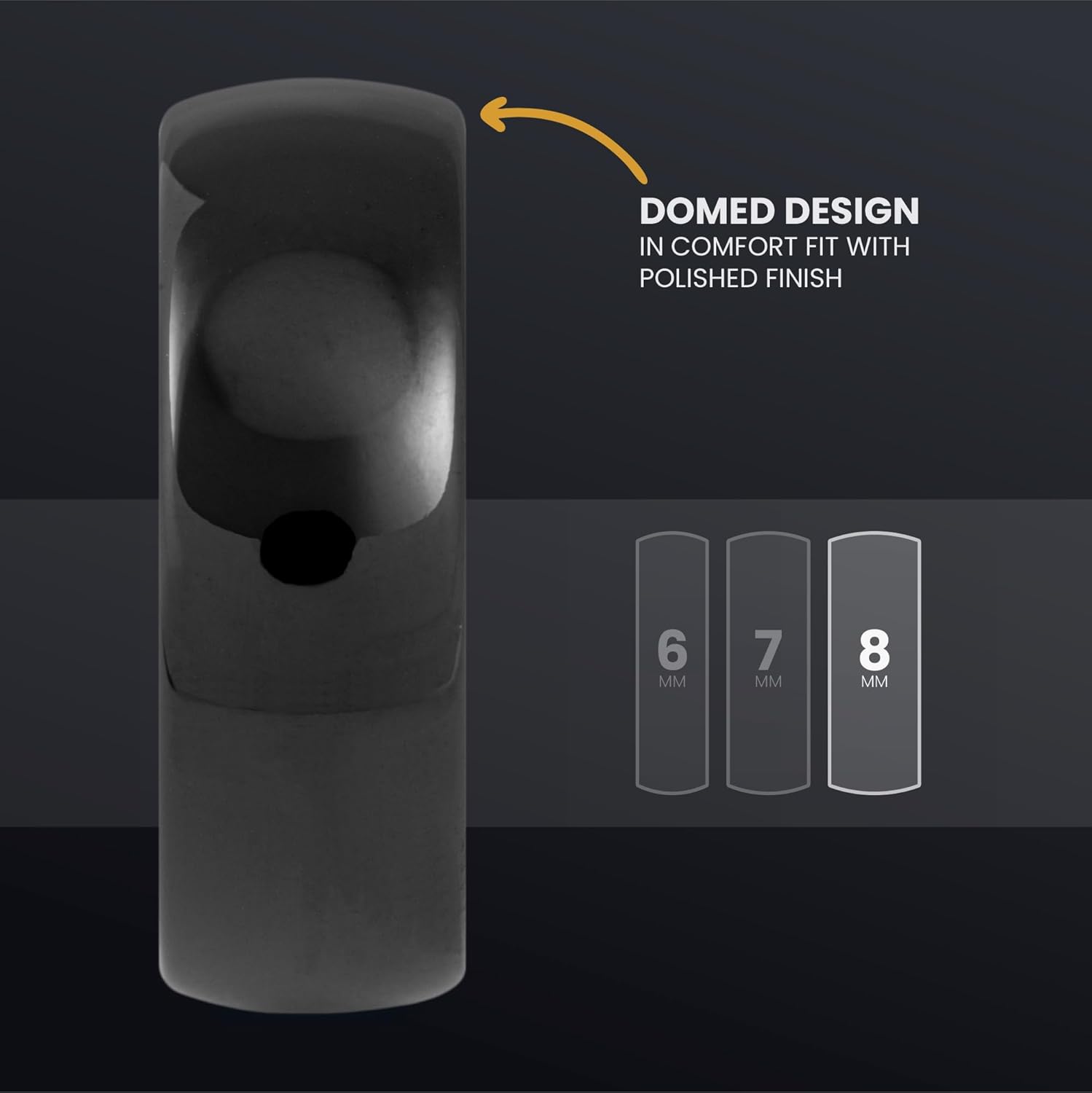 Manly Bands: Mens Black Plated Tungsten and Black Zirconium Wedding Bands and Rings - Comfort Fit and Stylish Black Rings for Men, Free Silicone Ring Included - Image 6