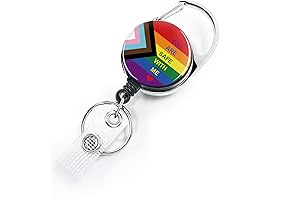 Pride Badge Reel Retractable, Rainbow Pride Badge Holder