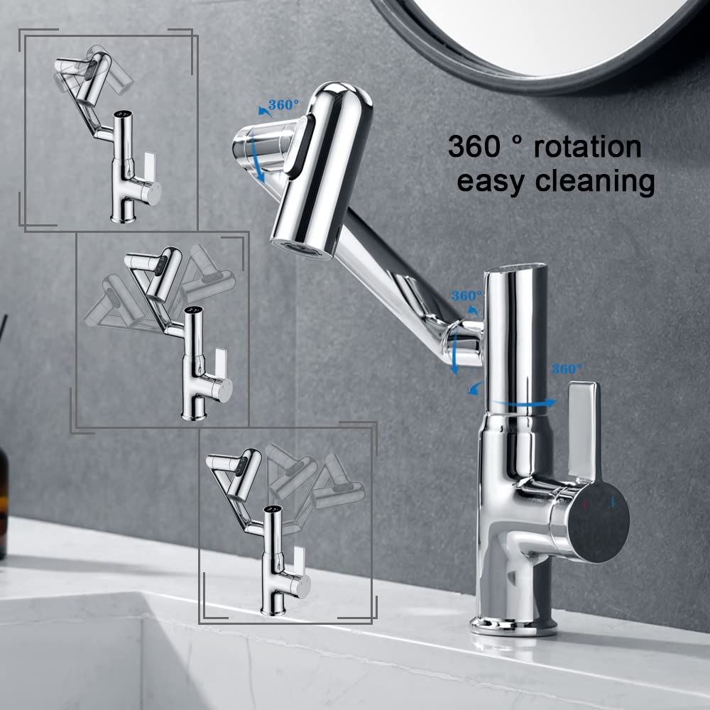 Rubinetto di temperatura intelligente, maniglia singola – Rubinetto per lavello da bagno e rubinetti da cucina (cromato)