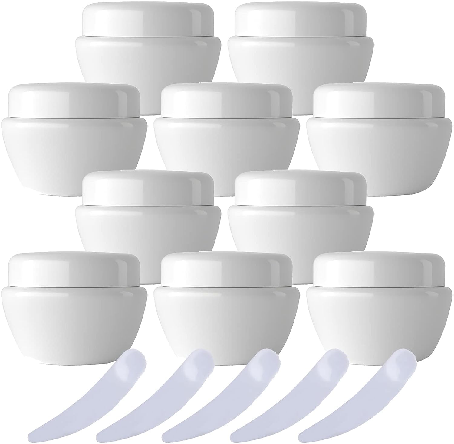 KRXSOBNV Cosmetic Jars, Pack of 20,Plastic Cream Jars Cosmetic Pots, Mushroom Shape Containers Storage Pot for Travel(White,30ml)