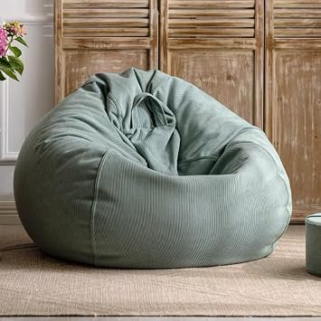 Corduroy Bean Bag ChairNo FillersFloor Sofa With Handle Bean Bag Chairs For Adults And Kids,Pouf Sofa Cover Lazy Armchair Couch Teens Living Room Bean Bag For Gaming Reading RelaxingSpring green,90
