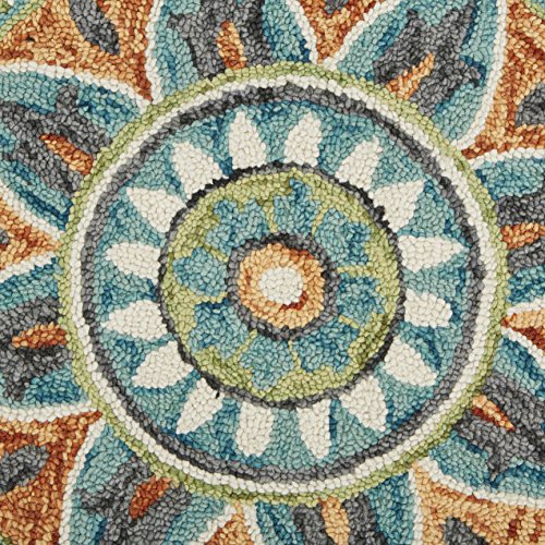 Lr Home Dazzle Area Rug, 4' Round, Teal/Green #TOP1