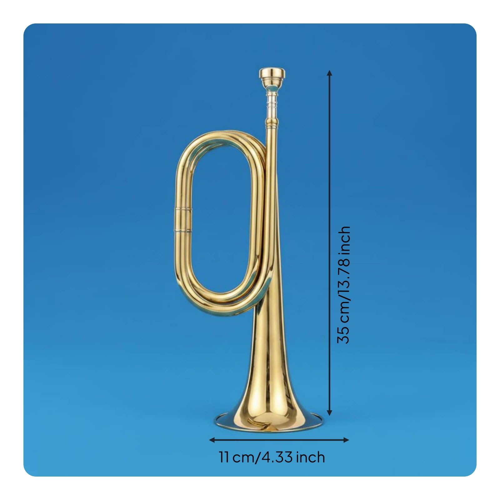 Tromba da Segnali Suono Potente Strumento a Fiato Militare Design Classico Strumento a Fiato in Ottone per Principianti, Studenti, Lezioni di Musica, Grande, Easy-blow Mp