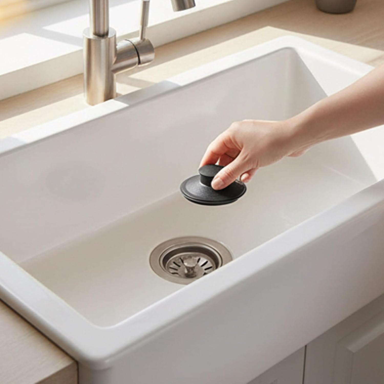 2pcs Sink Plug Drain Stopper Kitchen Sink Garbage Disposal Cover Installation Leakproof Seal for Use Watertight Drain