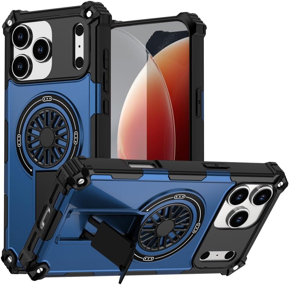 Flip Case for iPhone 17 Pro Max/17 Pro/17 Air/17,Full Coverage Protection Wallet Leather Cover Magnetic Ring Holder Stand RFID Blocking Shockproof Protection Shell(Blue,17 Air)