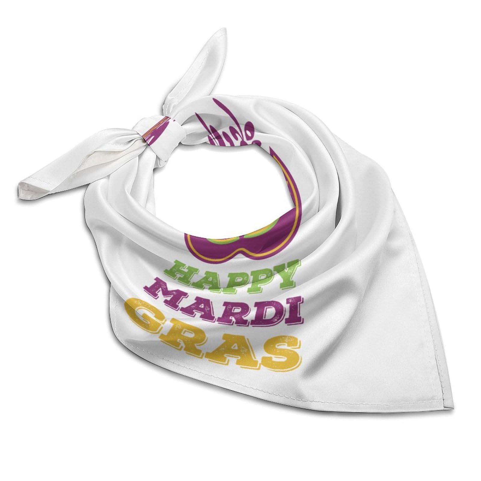 Csemeie Mardi Gras Bandana Hair Scarf Headband Adjustable Neckerchief for Men Women Decor