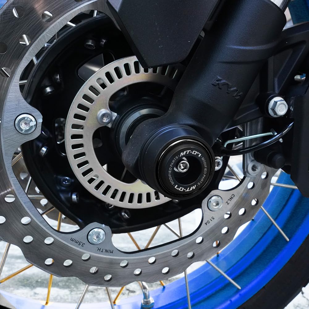 Passend Für MT07 MT 07 MT-07 FZ07 2014-2022 2023 2024 GabelSchutz Sturzpads Zubehör Motorrad Hinterrad Vorderachse Fallschutz Radschutz (Schwarz)