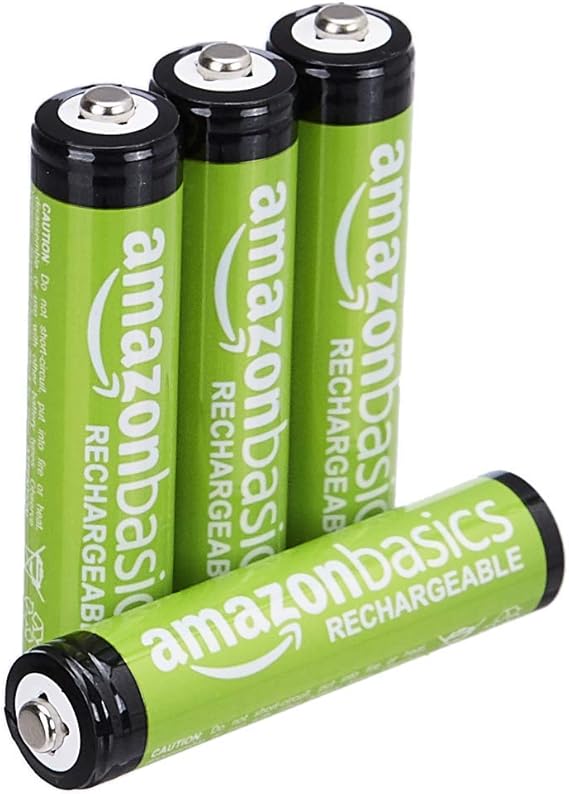 Amazon Basics AAA Rechargeable Batteries, Precharged Pack of 4 (Appearance may vary) Amazon