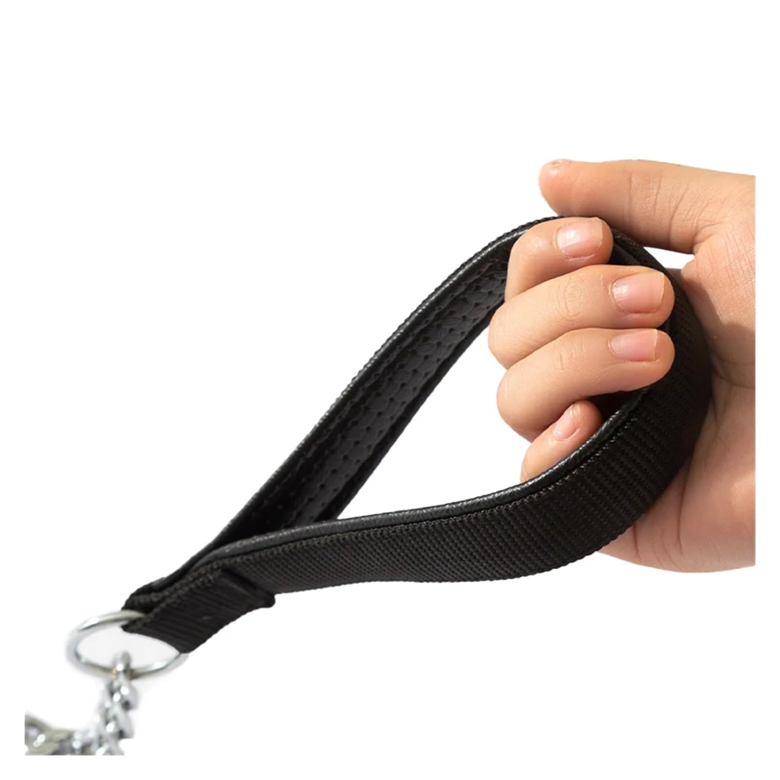 Guinzaglio per cani in metallo resistente, anti-morso, con manico morbido, per razze medie e grandi (rosso, 3 mm)