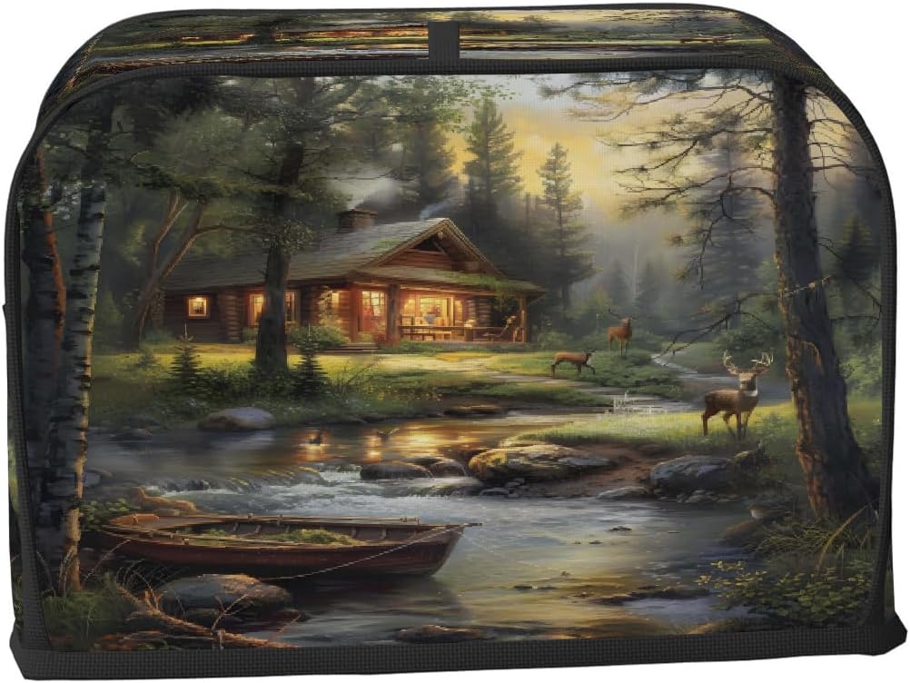 Forest Deer Animal Toaster Cover 2 Slice Wide Slot Washable Kitchen Appliance Covers Fingerprint Bread Machine Dust Cover Small Toaster Oven Accessories Covers Bread Maker Bag Women Gift image 2