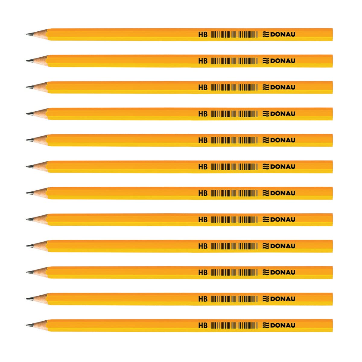 OFFICER PRODUCTS DONAU 7383001PL-99 Wooden Pencils, HB Pencils, Pack of 12, Non-Toxic, Colour: Yellow