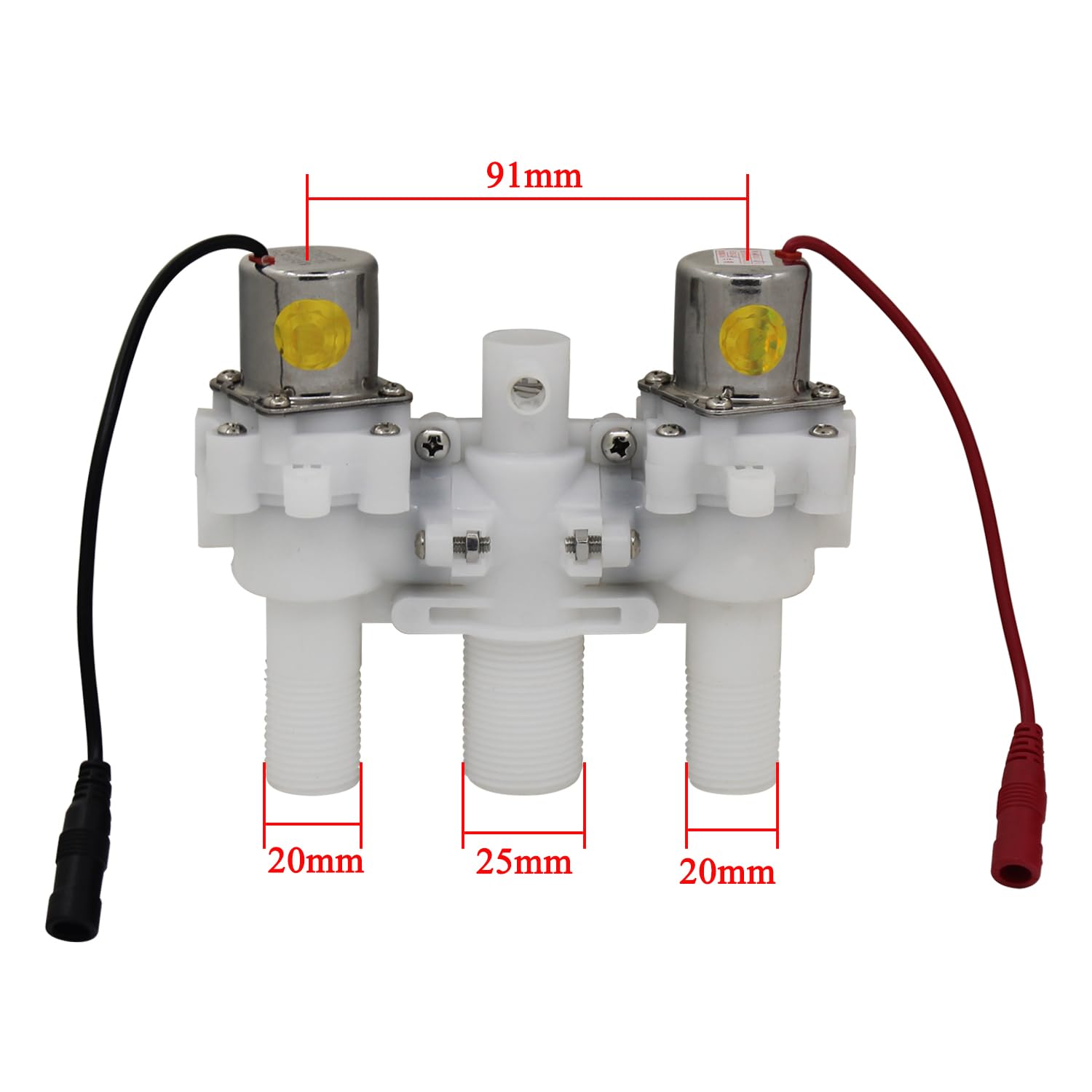 Automatyczny zawór spłukujący do wc zawór elektromagnetyczny do wody napełniający do spłuczki magnetyczny do toalety do spłuczki wc elektryczny wody zasilający (Wtyczka DC odległość 91 mm)