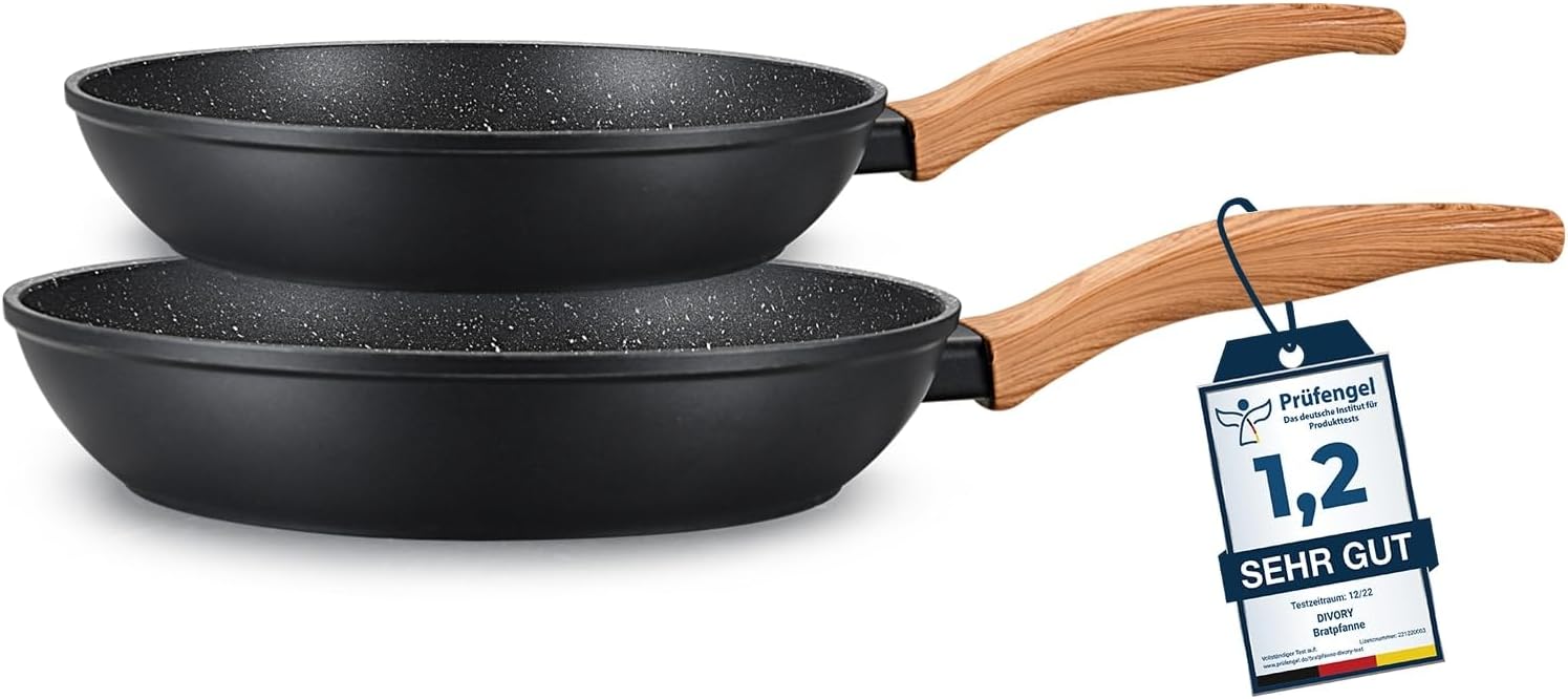 3-teiliges Pfannen-Set In Grün - Inklusive Küchenutensilien & Messer-Set