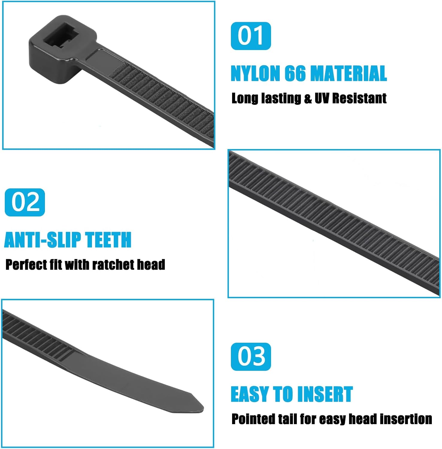 20 Pcs 36 Inch Heavy Duty Zip Ties, Nylon Extra Long Black Cable Ties, 0.35"Width with 200 LBS Tensile Strength, Large Zip Ties Thick Wire Ties Cable Ties for Outdoor & Indoor,Fences,Awnings