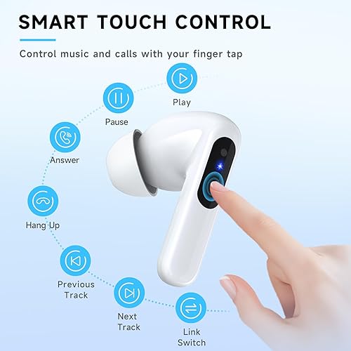 Miniatura 8 de RYR Auriculares inalámbricos para juegos, 20 ms de baja latencia, auriculares para juegos con micrófono con cancelación de ruido, 2.4 GHz