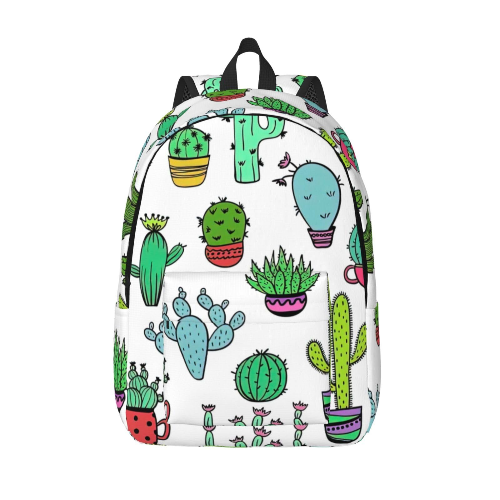 Sac à dos en toile imprimé succulentes WURTON, le sac à dos polyvalent et mixte - 8