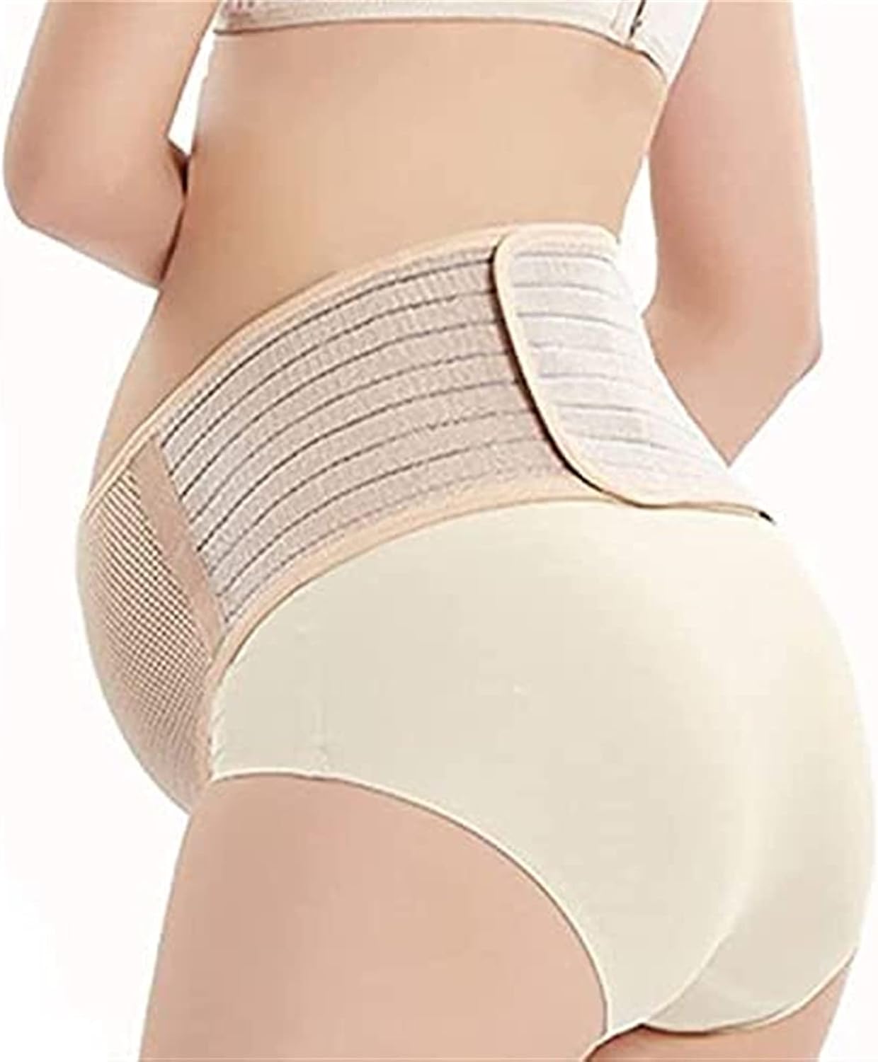 Maternity Belt Back Support Belly Band and Abdomen Belt Breathable Elastic Pregnancy Support Belt Prenatal Back Brace for Pain Relief and Hip & Pelvic Relief-One Size-Beige