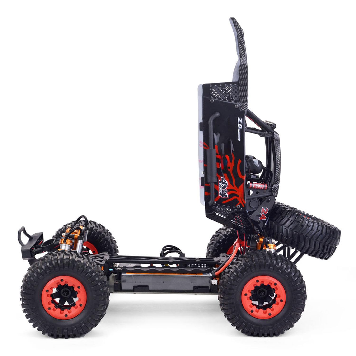 TOUCAN RC HOBBY Racing 1/10 DBX 104 Coche todoterreno teledirigido versión con neumáticos de repuesto 4WD eléctrico RC coche de carreras desértico, amortiguador de aceite de metal