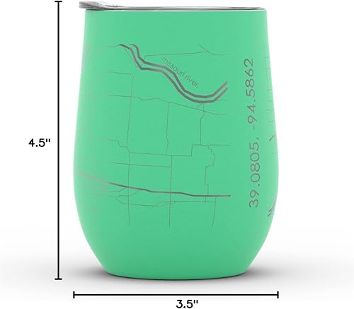 Vista 336 de Well Told Lexington Kentucky Map - Vaso de vino aislado con grabado de mapa de Kentucky, taza de acero inoxidable grabada (12 onzas, verde domingo)