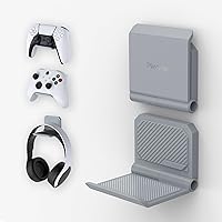 Vista 12 de PlayVital FOLD Controller Holder Wall for ps5 ps4 Xbox Switch 2 Pro Headset, 2 Pack Universal Storage Organizer Gaming Controller Stand Headphone