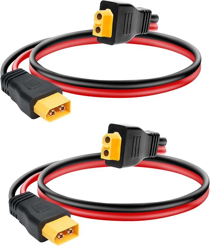 Cabo de extensão XT60 10AWG com conector macho para fêmea, 30,5 cm, Ansoufien, 2 unidades