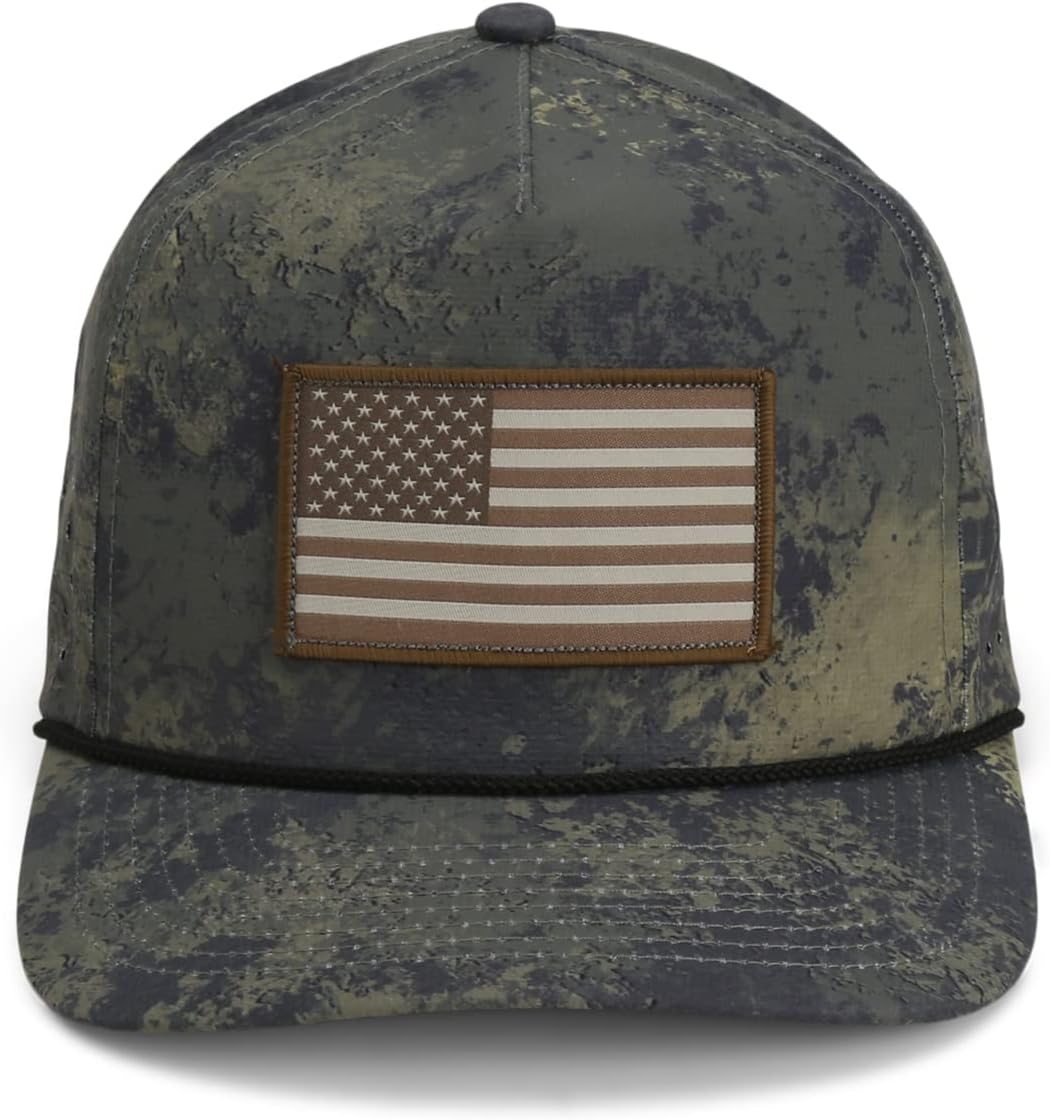 Paramount Outdors Performance Perforated American Flag Trucker Hat Rope Cap Snapback