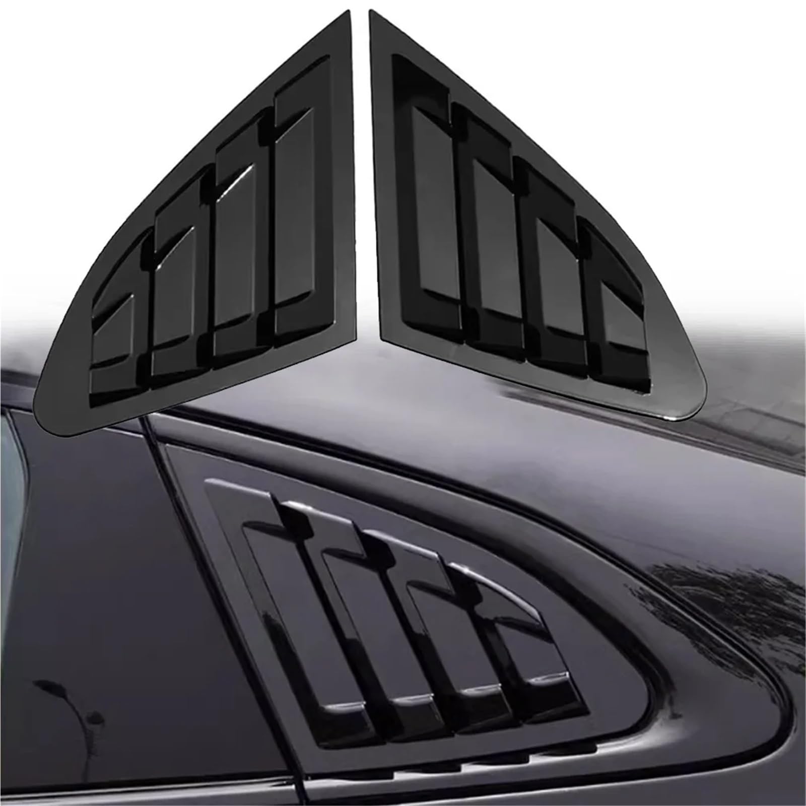 Osłona żaluzji tylnej szyby Naklejka na tylną szybę samochodu Chevrolet Malibu 2016-2024, osłona żaluzji bocznej, wlot powietrza ABS Żaluzja Tylnej Szyby Bocznej(Black)