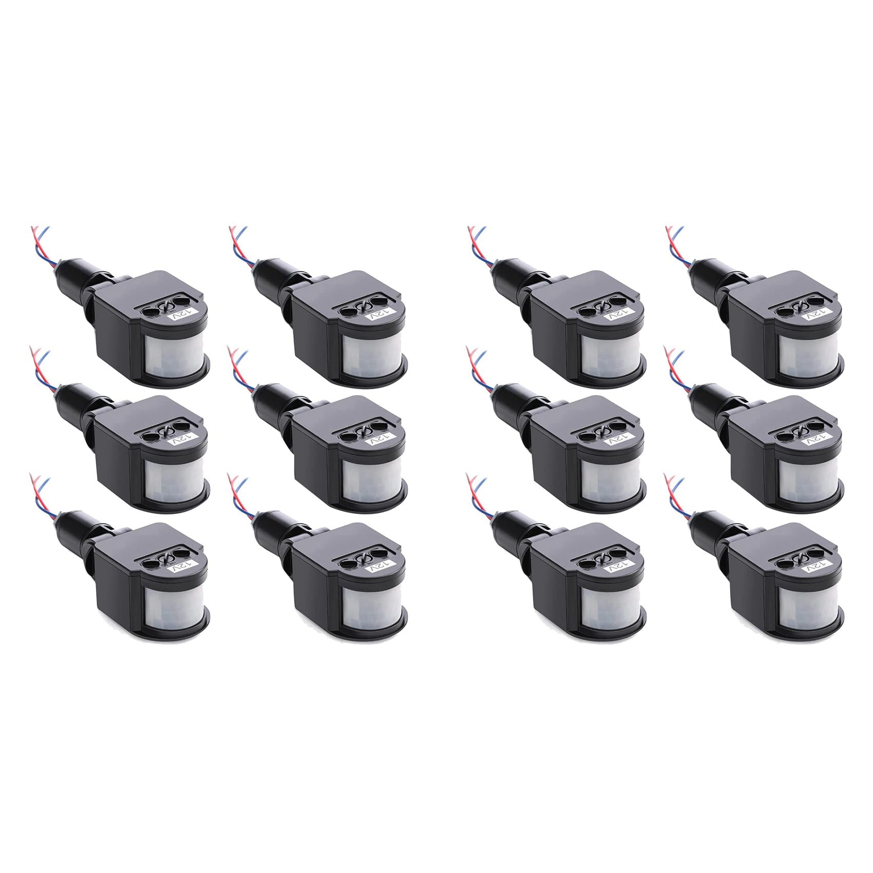 Jnchdghwa Black 12X 12V Motion Sensor Pir Sensor Automatic Infrared Sensor Motion Detector Light Switch Outdoor Pir