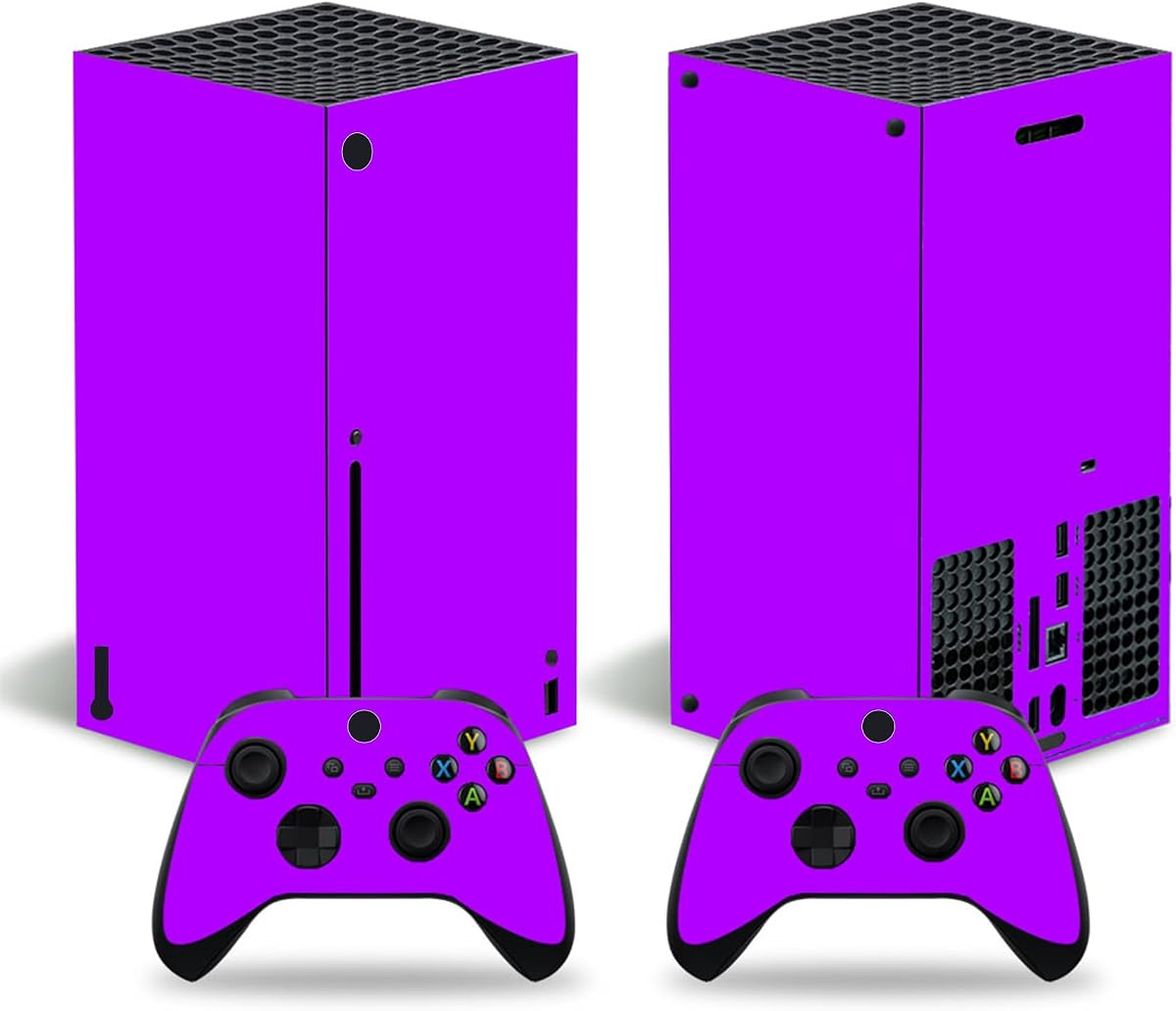 Sticker Wrap Vinyl Decal Compatible with Xbox Series X Console (Purple) | Full Set Skin Cover, Compatible with Wireless Controller