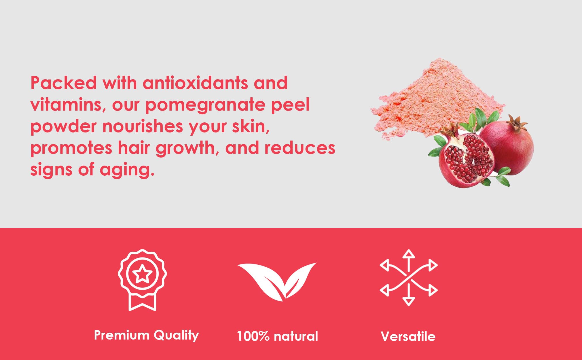Oritri Organic Pomegranate Peel Powder 150g | Rich in Antioxidants | Anar Powder for Skin Brightening, Acne & Hair Fall Care | Supports Immunity & Diabetes Management - Image 6 thumbnail