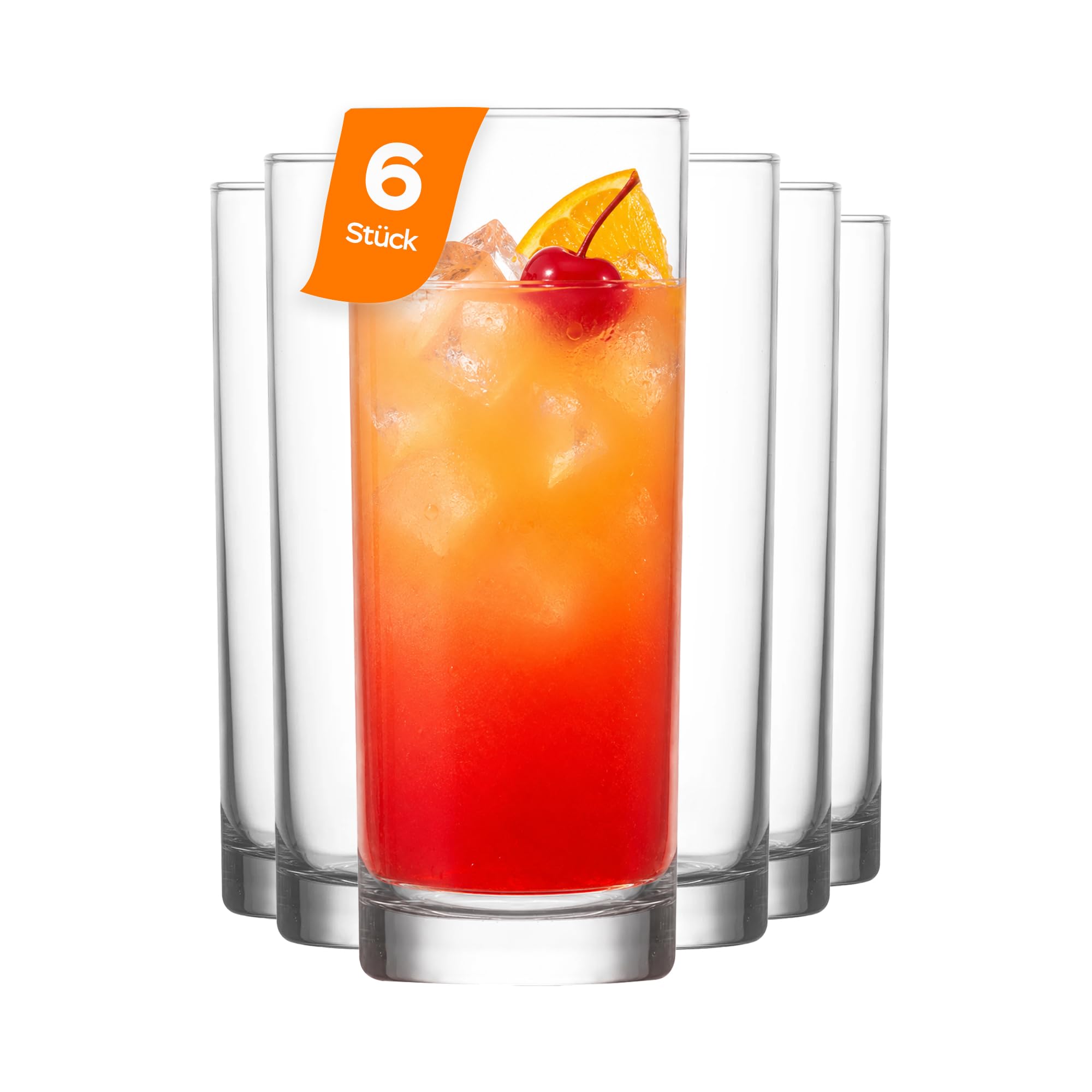 NORDIC SCHILLER Vasos de cóctel de 360 ml, juego de 6 unidades, 100 unidades, aptos para lavavajillas, vasos largos, vasos de coktail, vasos de caipirinha