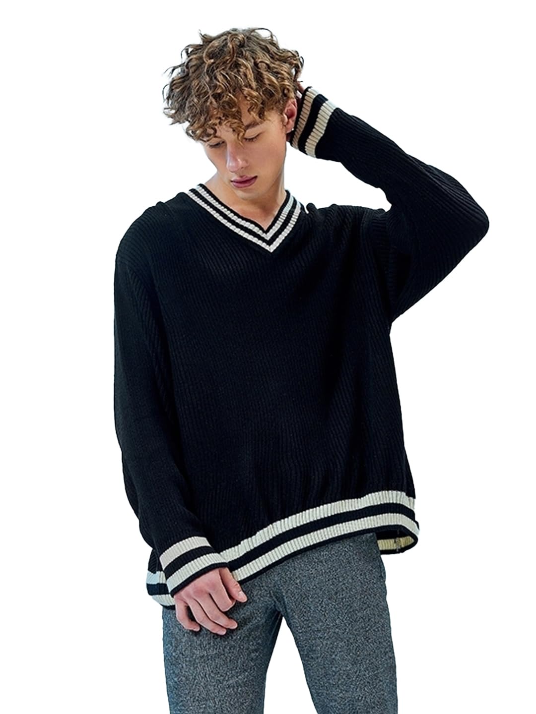 bewakoof Men's Acrylic Oversized Fit Sweater | Sweaters for Men Winter Wear-picture-19