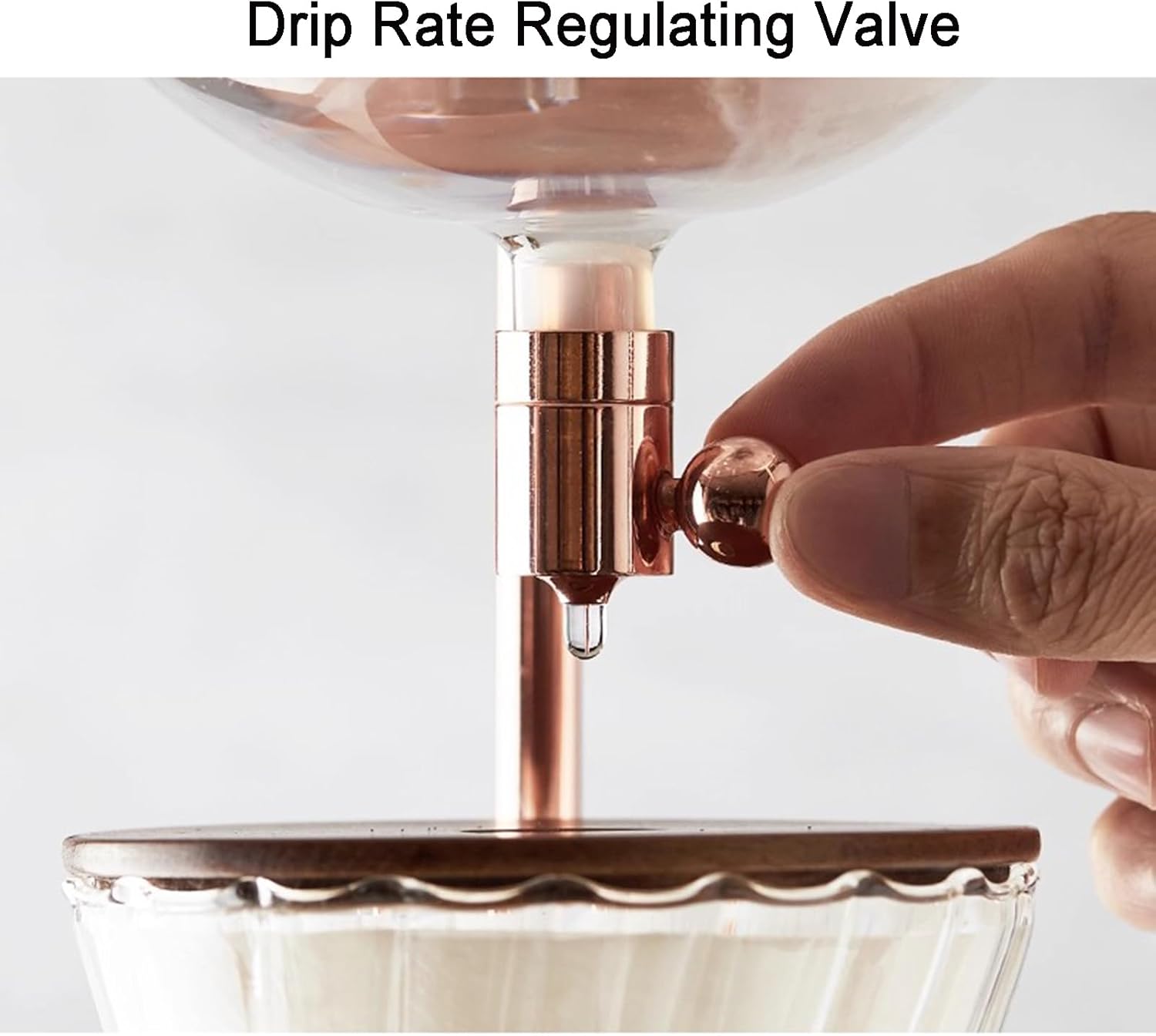 Cold Brew Drip Tower, Ice Drip Coffee Maker, with Metal Faucet Adjustment Valve, Glass Pot - Large Capacity 1200 Ml, Makes 8-10 Cups, for Home Office