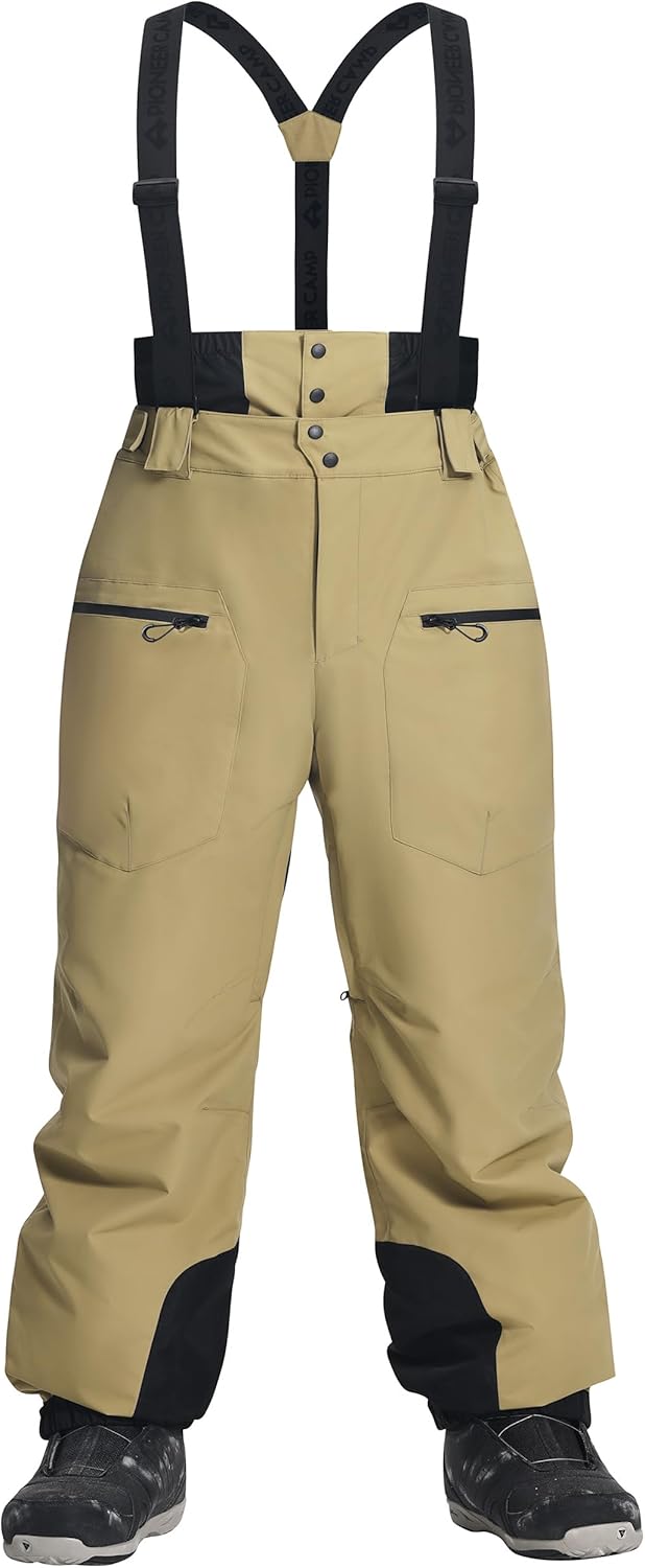 Pioneer Camp Snow Pants Men Baggy Snowboard Pants Waterproof Insulated Outdoor Winter Warm Ski Bibs Overall with Suspenders