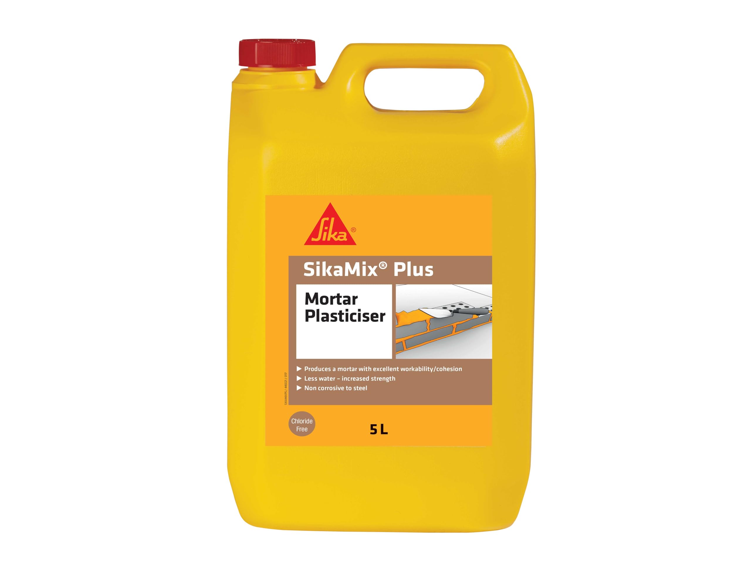 SikaMix Plus - Mortar Plasticiser Chloride Free, Brown, 5 Litre