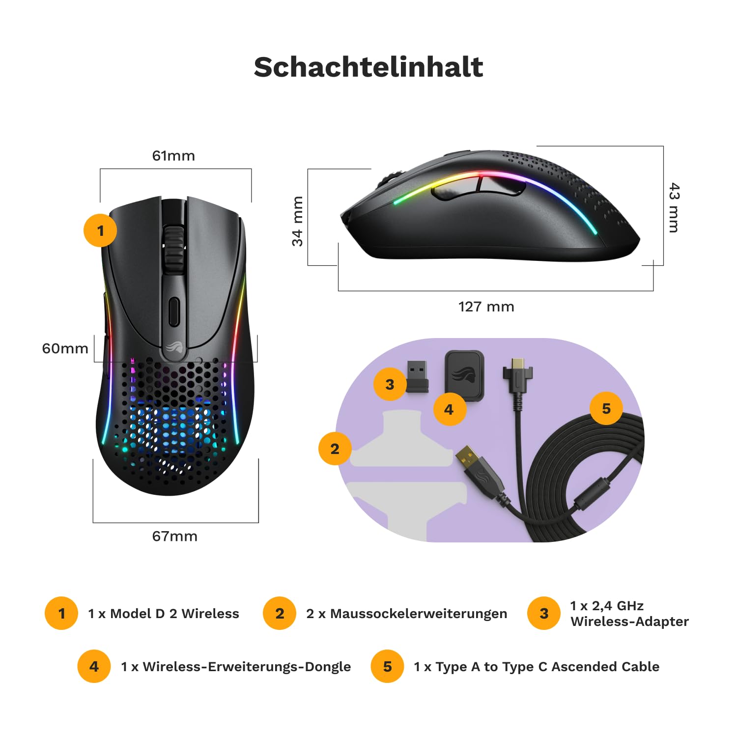 Glorious Gaming Model D 2 Wireless Gaming Mouse - superleicht – Bild 9