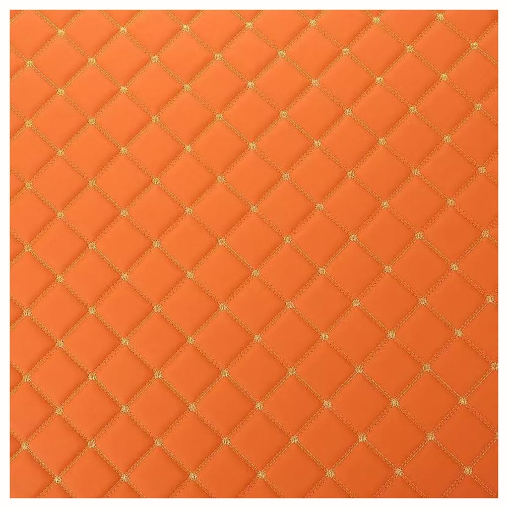 Polipiel para tapizar de textura cuero naranja para renovar cojines de coche