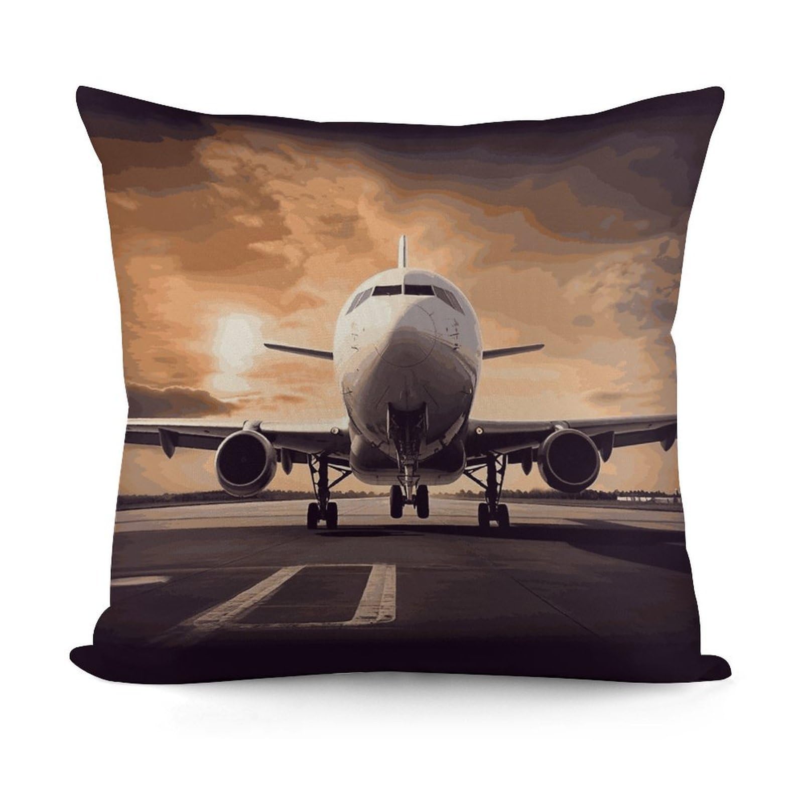 VstaDank Airplane Throw Pillow Covers 18x18 Inch Soft Couch Home Decor Cushion Cover Comfortable Plush Square Cushion Case Farmhouse Decorative Pillowcase for Living Couch