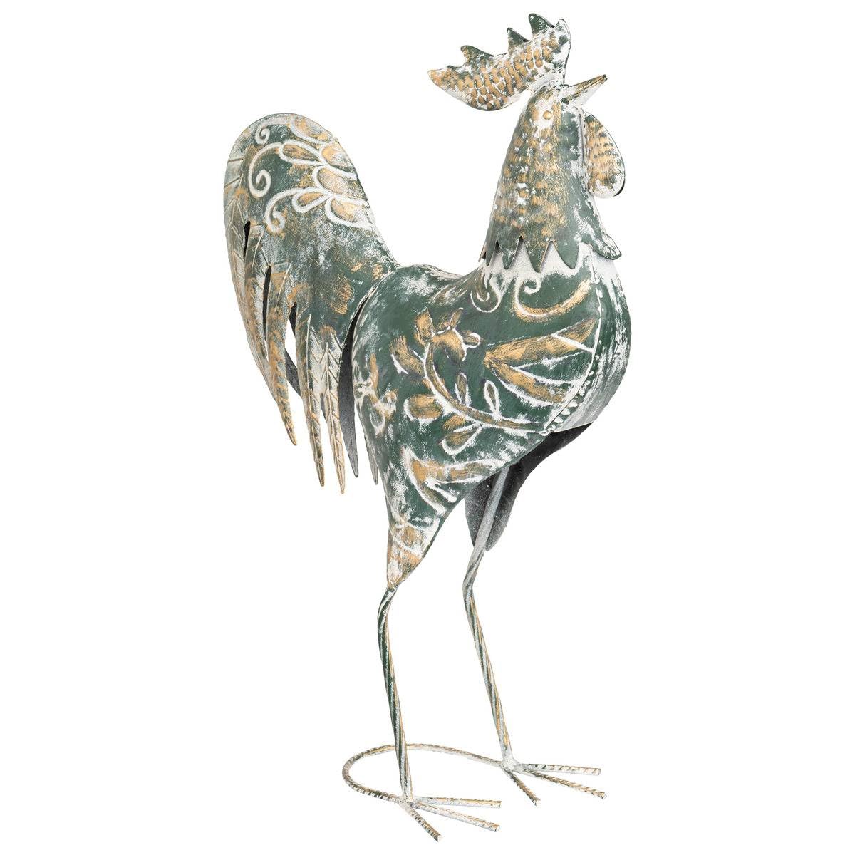 Coq déco Conor Atmosphera objet décoration maison statue métal 54 cm