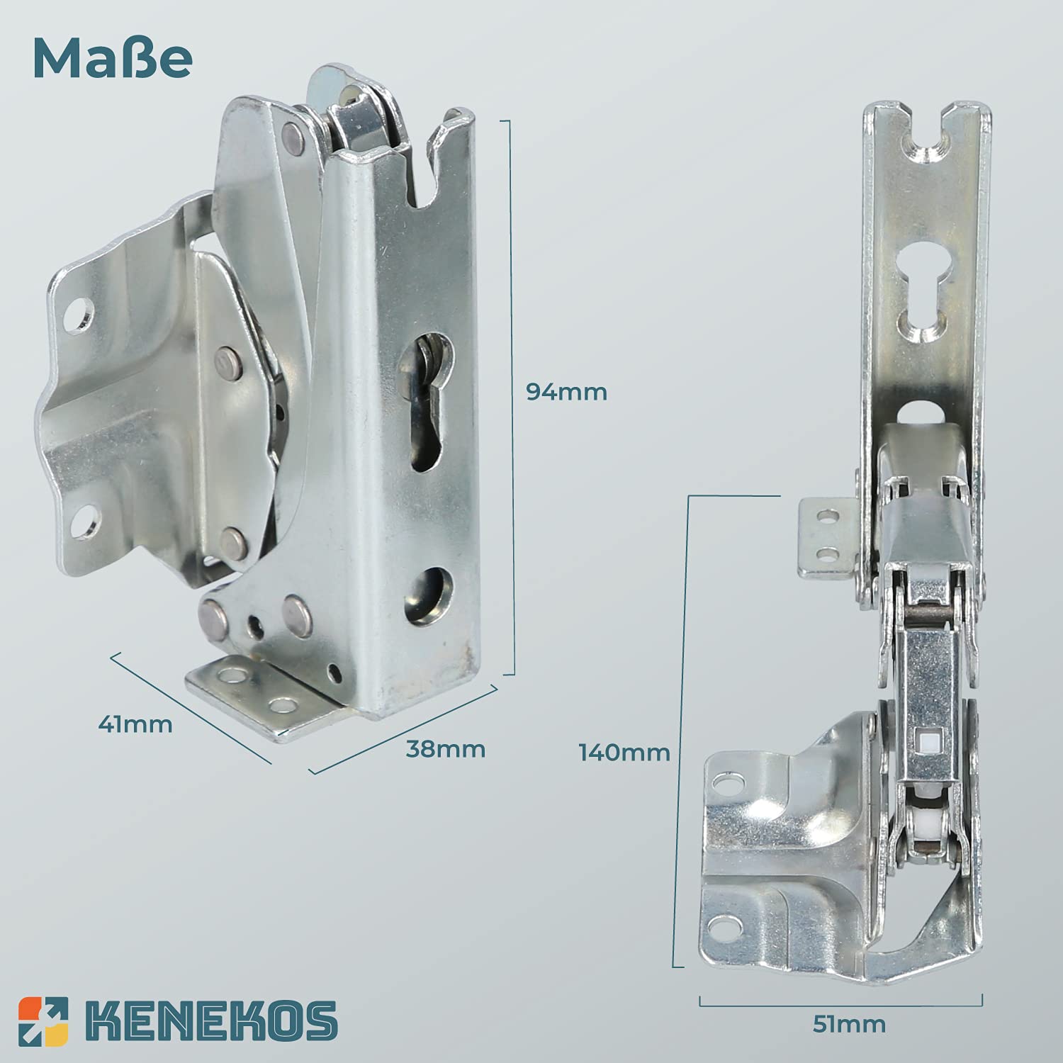 Kenekos - 2er Türscharnier-Set kompatibel mit Kühlschrank Bosch Siemens 00481147/481147 Neff AEG Electrolux 407131425/8 Miele 5546050 Quelle Constructa Balay Gefrierschrank