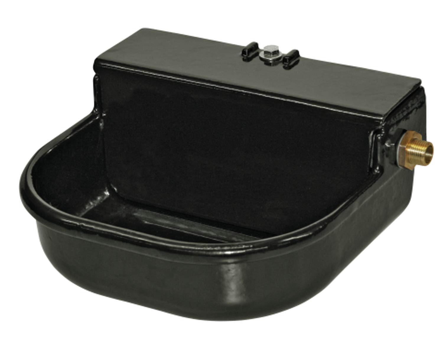 Kerbl 22195 Schwimmertränke mit Ablaufst, 3 L, emailliert, schwarz