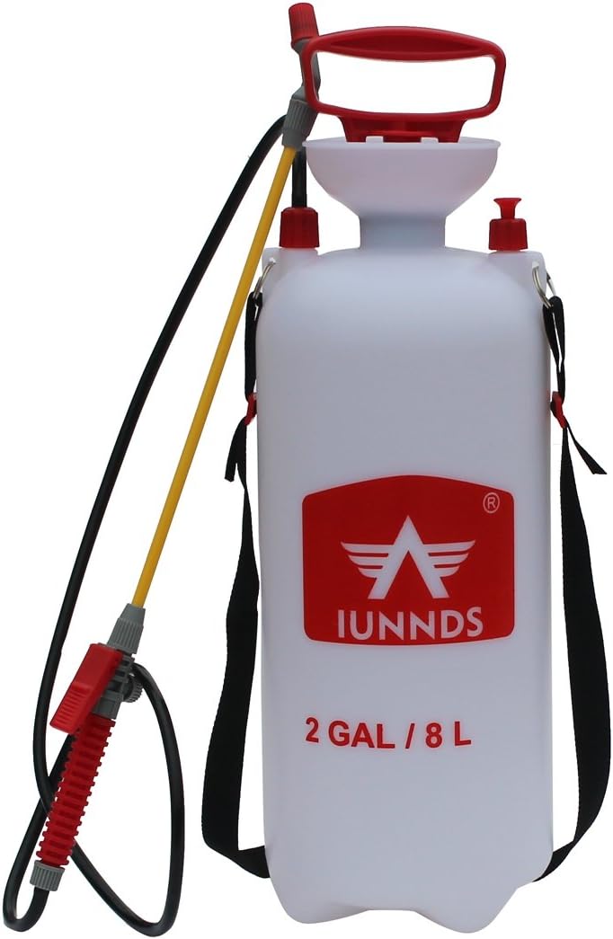 2 Gallon Lawn and Garden Pump Pressure Sprayer for Water with Pressure Relief Valve and Adjustable Shoulder Strap (8L)