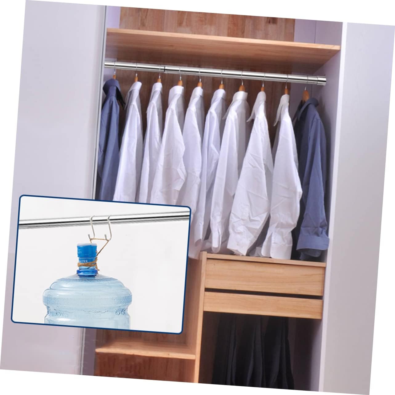 Stainless Steel Adjustable Telescopic Closet Rod Extendable Hanger for Wardrobe Easy Installation Design for Home Use