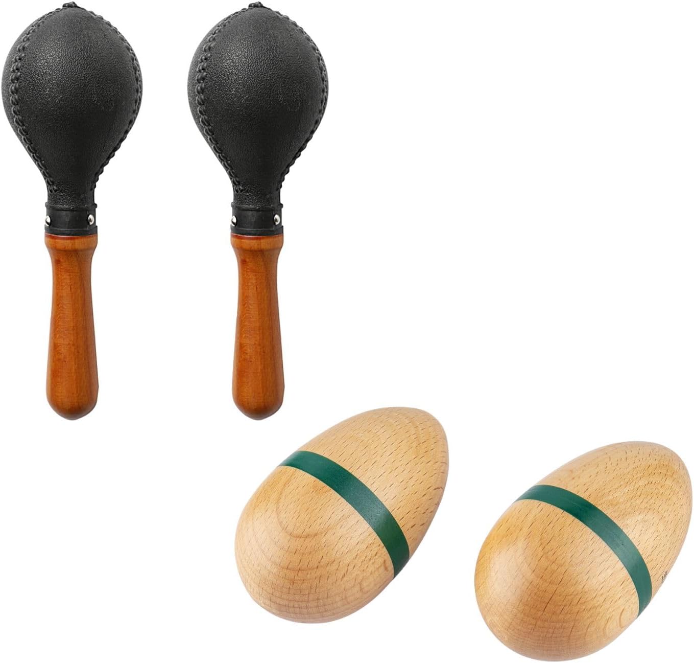 Percussion Maracas with Natural Big Eggs Shakers: Pair of Shakers Rattles Sand Hammer Percussion Instrument with Eggs Shakers for Musical Education Party Classroom Prizes