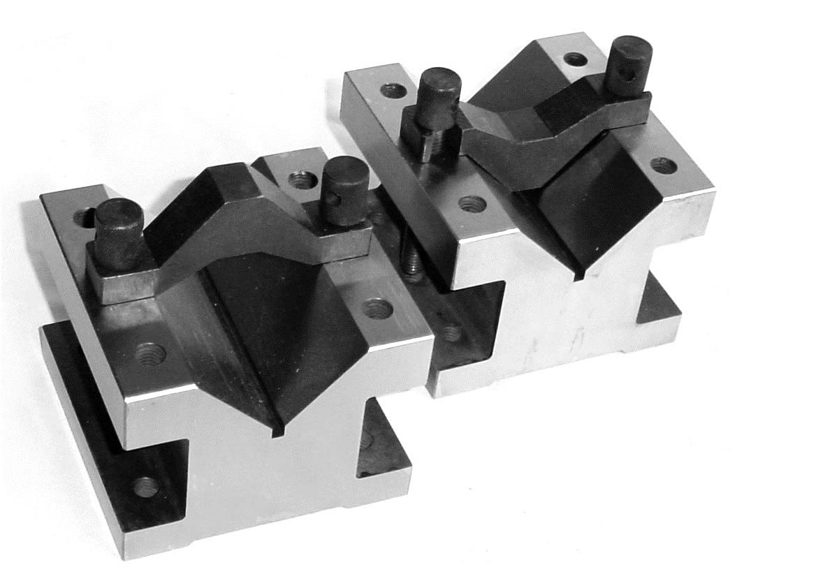 Blocs à prismes 105 x 105 x 78 mm avec étrier de serrage V = prismes d'angle à 90°