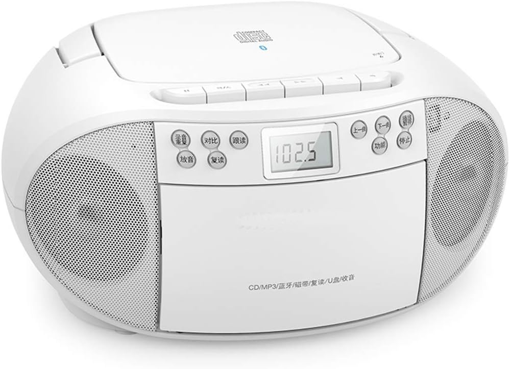 Bluetooth Boombox CD Player,Cassette Tape Recorder, FM Radio, AUX in